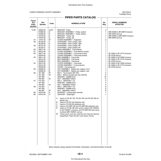 Aviation Part (67276-03) — Piper PA-28 Cherokee