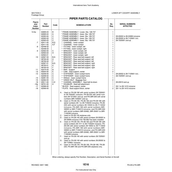 Aviation Part (99700-03) — Piper PA-28 Cherokee Aviation Part (99700-03) — Piper PA-28 Cherokee