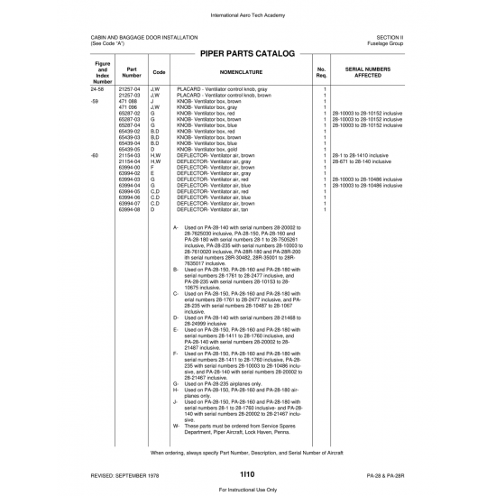 Aviation Part (63994-02) — Piper PA-28 Cherokee Aviation Part (63994-02) — Piper PA-28 Cherokee