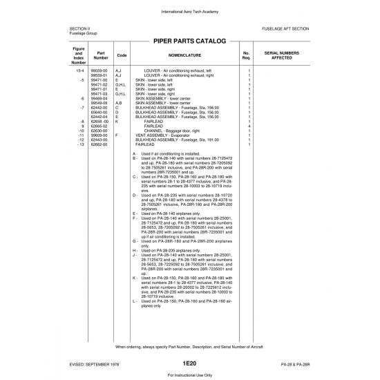 Aviation Part (62442-00) — Piper PA-28 Cherokee Aviation Part (62442-00) — Piper PA-28 Cherokee