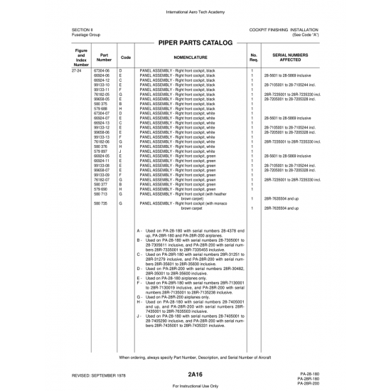 Aviation Part (99133-08) — Piper PA-28 Cherokee Aviation Part (99133-08) — Piper PA-28 Cherokee