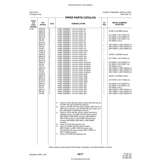 Aviation Part (67302-02) — Piper PA-28 Cherokee Aviation Part (67302-02) — Piper PA-28 Cherokee