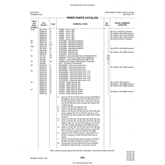 Aviation Part (63918-00) — Piper PA-28 Cherokee Aviation Part (63918-00) — Piper PA-28 Cherokee
