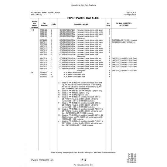 Aviation Part (99672-16) — Piper PA-28 Cherokee Aviation Part (99672-16) — Piper PA-28 Cherokee