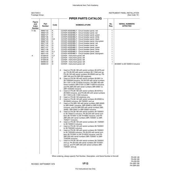 Aviation Part (69571-02) — Piper PA-28 Cherokee Aviation Part (69571-02) — Piper PA-28 Cherokee