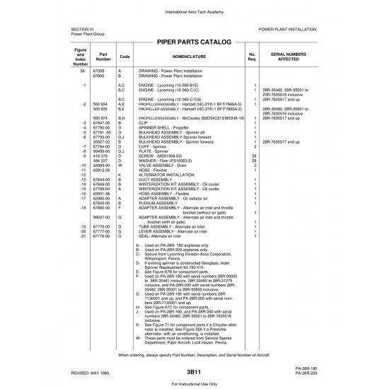 Aviation Part (63901-36) — Piper PA-28 Cherokee Aviation Part (63901-36) — Piper PA-28 Cherokee