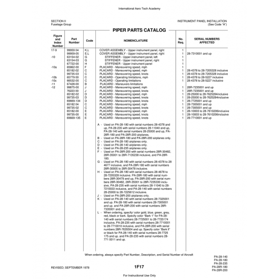 Aviation Part (99735-03) — Piper PA-28 Cherokee Aviation Part (99735-03) — Piper PA-28 Cherokee