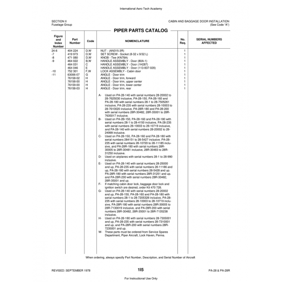 Aviation Part (76158-02) — Piper PA-28 Cherokee Aviation Part (76158-02) — Piper PA-28 Cherokee