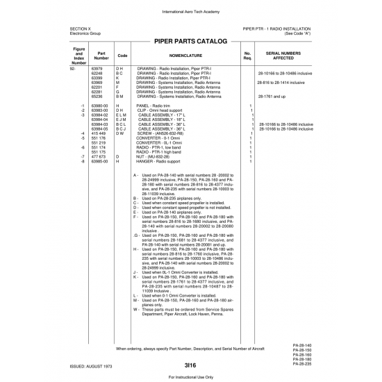 Aviation Part (63984-04) — Piper PA-28 Cherokee Aviation Part (63984-04) — Piper PA-28 Cherokee