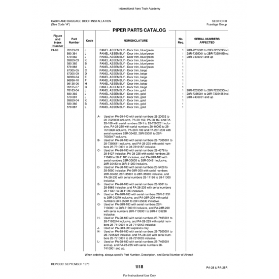 Aviation Part (99135-07) — Piper PA-28 Cherokee Aviation Part (99135-07) — Piper PA-28 Cherokee