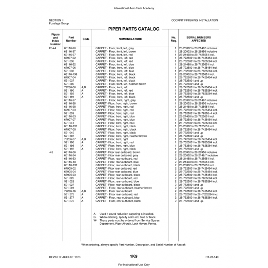 Aviation Part (67907-04) — Piper PA-28 Cherokee Aviation Part (67907-04) — Piper PA-28 Cherokee