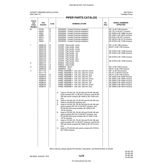 Aviation Part (62827-07) — Piper PA-28 Cherokee Aviation Part (62827-07) — Piper PA-28 Cherokee