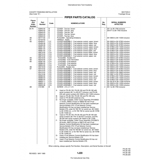 Aviation Part (63940-03) — Piper PA-28 Cherokee Aviation Part (63940-03) — Piper PA-28 Cherokee