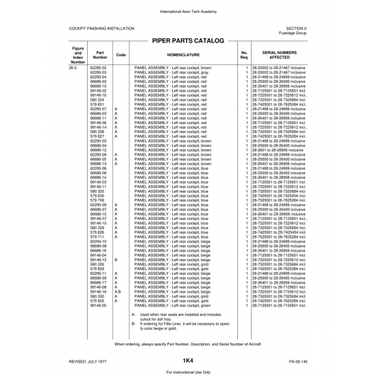 Aviation Part (62295-03) — Piper PA-28 Cherokee Aviation Part (62295-03) — Piper PA-28 Cherokee