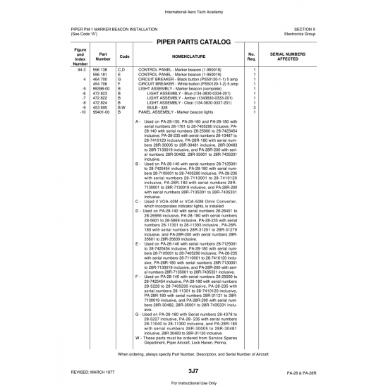 Aviation Part (99401-00) — Piper PA-28 Cherokee Aviation Part (99401-00) — Piper PA-28 Cherokee