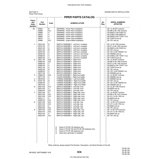 Aviation Part (63609-00) — Piper PA-28 Cherokee Aviation Part (63609-00) — Piper PA-28 Cherokee