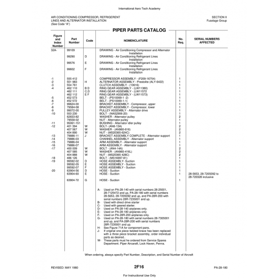 Aviation Part (99592-02) — Piper PA-28 Cherokee Aviation Part (99592-02) — Piper PA-28 Cherokee