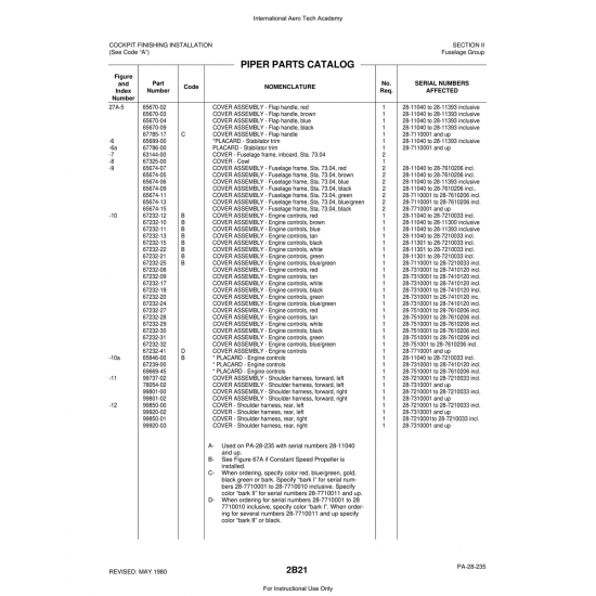 Aviation Part (99850-00) — Piper PA-28 Cherokee Aviation Part (99850-00) — Piper PA-28 Cherokee