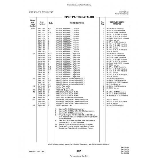 Aviation Part (63616-00) — Piper PA-28 Cherokee Aviation Part (63616-00) — Piper PA-28 Cherokee