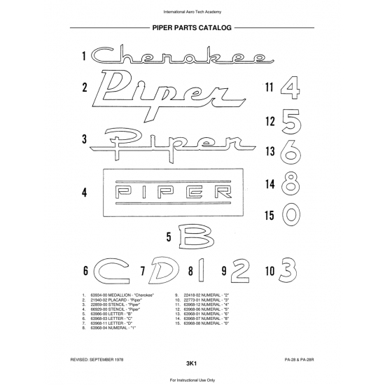 Numeral (63968-08) — Piper PA-28 Cherokee