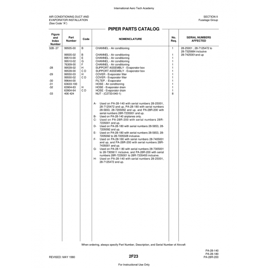 Aviation Part (63904-63) — Piper PA-28 Cherokee Aviation Part (63904-63) — Piper PA-28 Cherokee