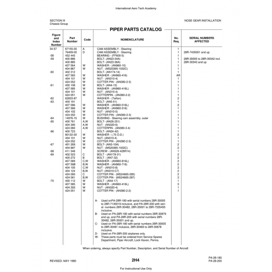 Aviation Part (14976-15) — Piper PA-28 Cherokee Aviation Part (14976-15) — Piper PA-28 Cherokee
