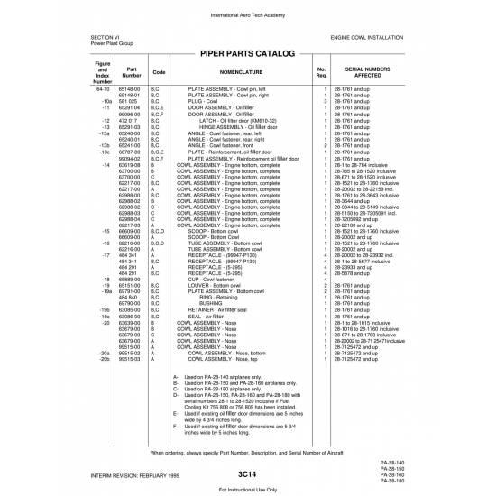 Aviation Part (65151-00) — Piper PA-28 Cherokee Aviation Part (65151-00) — Piper PA-28 Cherokee