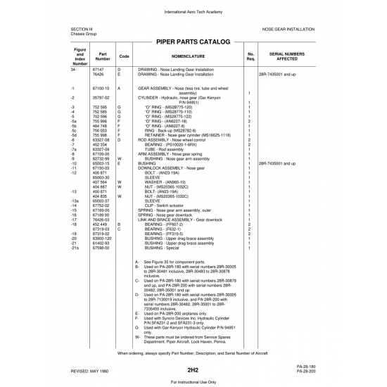 Aviation Part (61402-93) — Piper PA-28 Cherokee Aviation Part (61402-93) — Piper PA-28 Cherokee