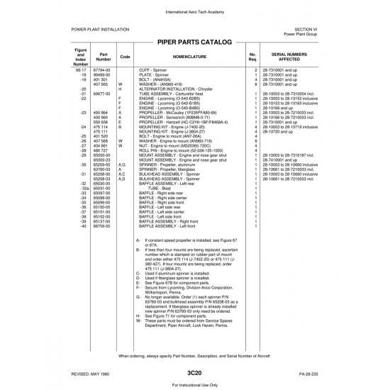 Aviation Part (69677-00) — Piper PA-28 Cherokee
