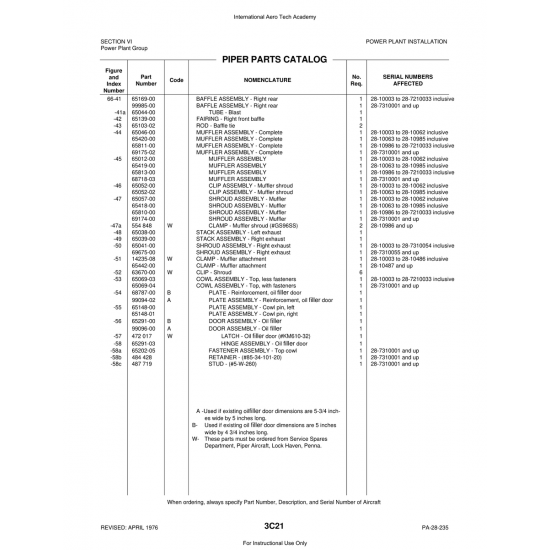Aviation Part (65039-00) — Piper PA-28 Cherokee Aviation Part (65039-00) — Piper PA-28 Cherokee