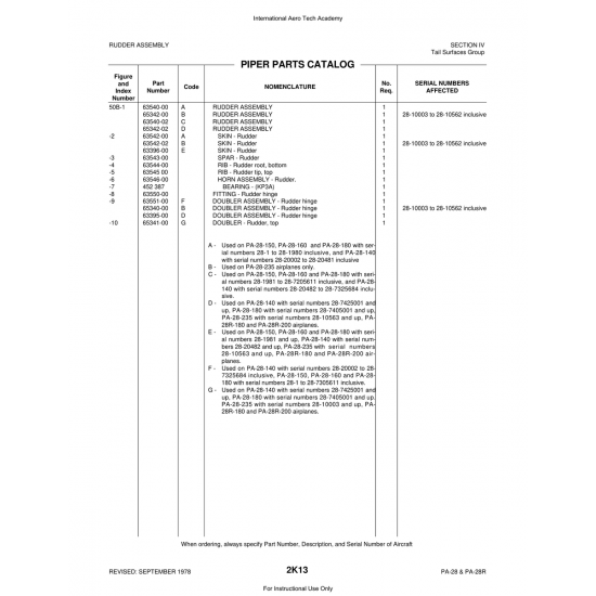 Aviation Part (65340-00) — Piper PA-28 Cherokee Aviation Part (65340-00) — Piper PA-28 Cherokee
