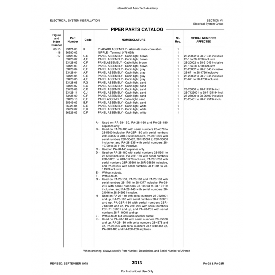Aviation Part (99121-00) — Piper PA-28 Cherokee Aviation Part (99121-00) — Piper PA-28 Cherokee