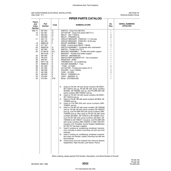 Aviation Part (99528-00) — Piper PA-28 Cherokee Aviation Part (99528-00) — Piper PA-28 Cherokee