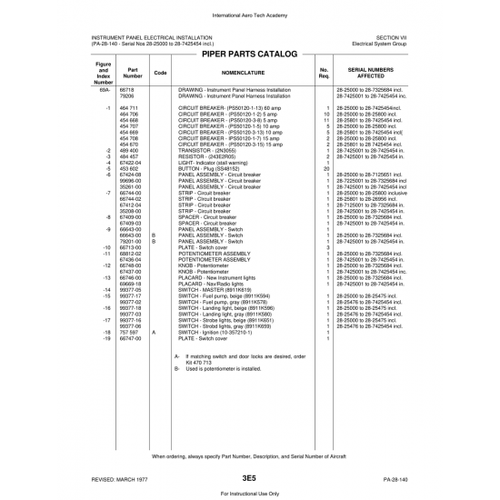 Aviation Part (99377-16) — Piper PA-28 Cherokee Aviation Part (99377-16) — Piper PA-28 Cherokee