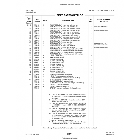 Aviation Part (67700-08) — Piper PA-28 Cherokee Aviation Part (67700-08) — Piper PA-28 Cherokee