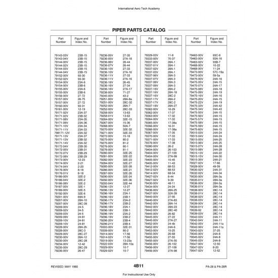 Aviation Part (79538-00V) — Piper PA-28 Cherokee Aviation Part (79538-00V) — Piper PA-28 Cherokee