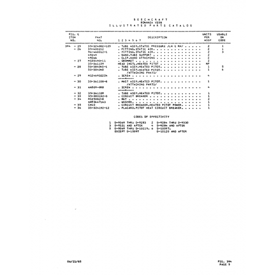 Aviation Part (nSt4693S224) — Beechcraft V35