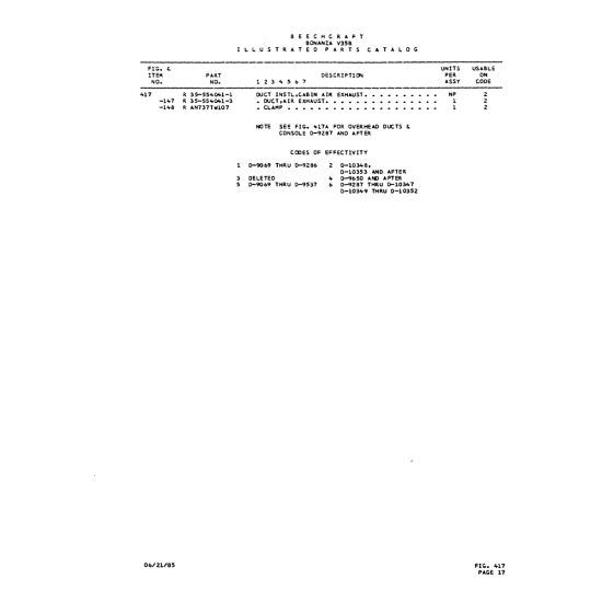 Aviation Part (0-9650) — Beechcraft V35 Aviation Part (0-9650) — Beechcraft V35