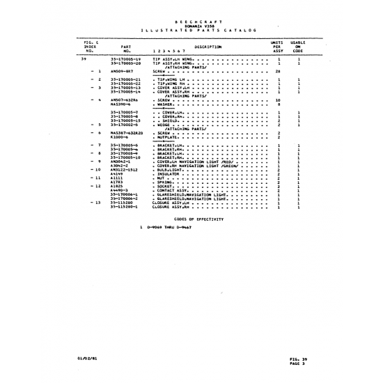 Aviation Part (35-170005-15) — Beechcraft V35 Aviation Part (35-170005-15) — Beechcraft V35