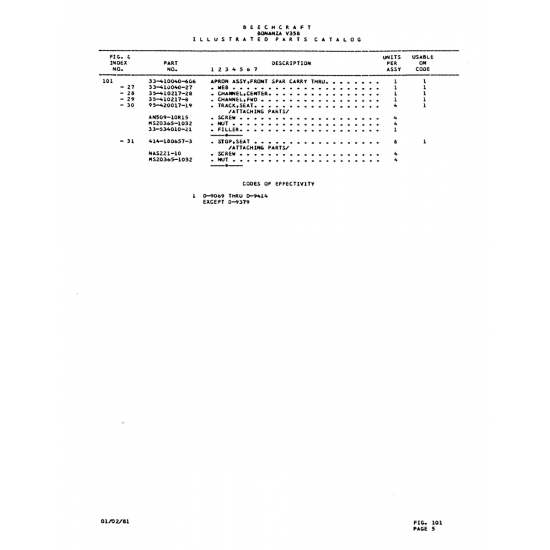 Aviation Part (nS203a5-1032) — Beechcraft V35