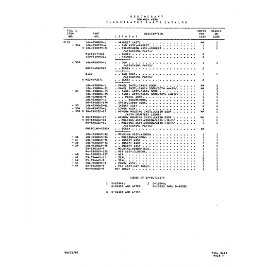 Aviation Part (96-530019-157) — Beechcraft V35
