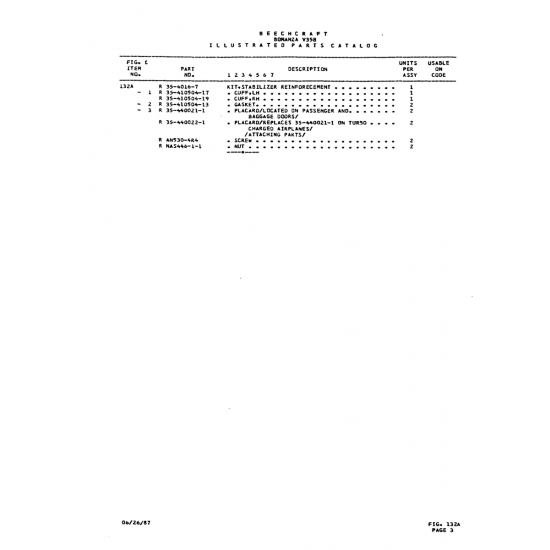 Placard (440022-1) — Beechcraft V35