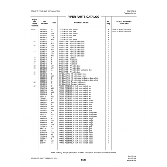 Aviation Part (63142-21) — Piper PA-32-260 Aviation Part (63142-21) — Piper PA-32-260