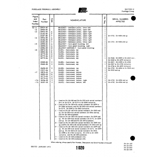 Aviation Part (20933-00) — Piper PA-32-260 Aviation Part (20933-00) — Piper PA-32-260