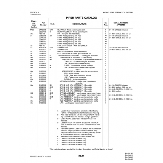 Aviation Part (21083-03) — Piper PA-32-260
