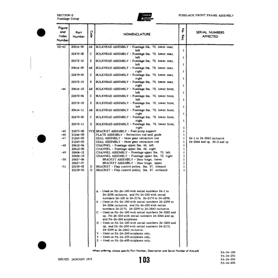 Aviation Part (23073-00) — Piper PA-32-260 Aviation Part (23073-00) — Piper PA-32-260
