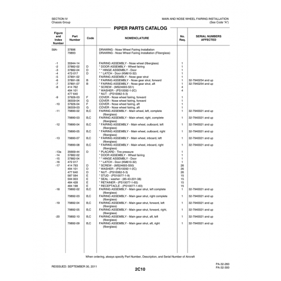 Aviation Part (472-017) — Piper PA-32-260