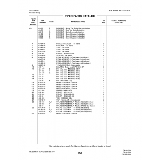 Aviation Part (63464-05) — Piper PA-32-260 Aviation Part (63464-05) — Piper PA-32-260