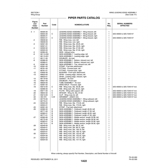 Aviation Part (96844-02) — Piper PA-32-260 Aviation Part (96844-02) — Piper PA-32-260
