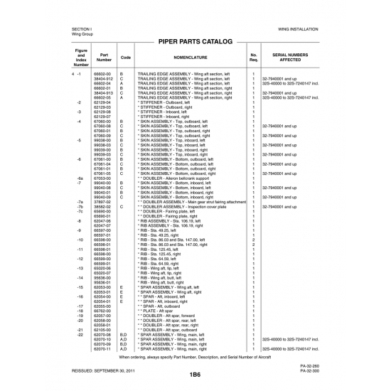 Aviation Part (99040-09) — Piper PA-32-260 Aviation Part (99040-09) — Piper PA-32-260